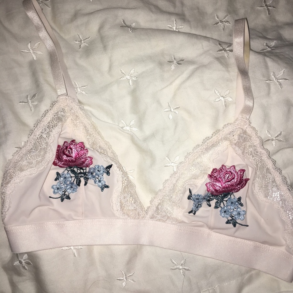 Rose embroidered bralette